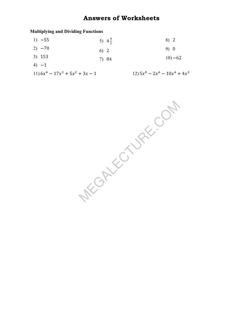 Page 2 of Multiplying And Dividing Functions