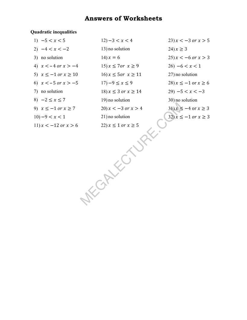 Page 2 of Quadratic Inequalities