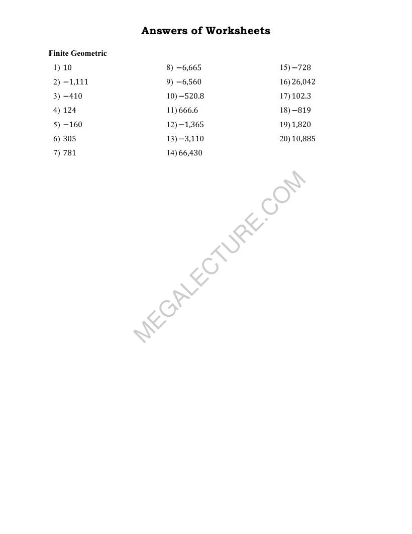 Page 2 of Finite Geometric Series