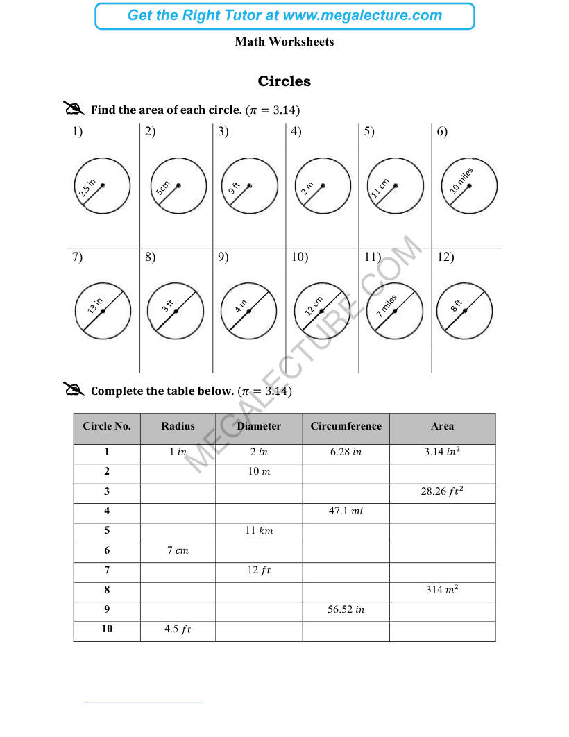 Page 1 of Circles