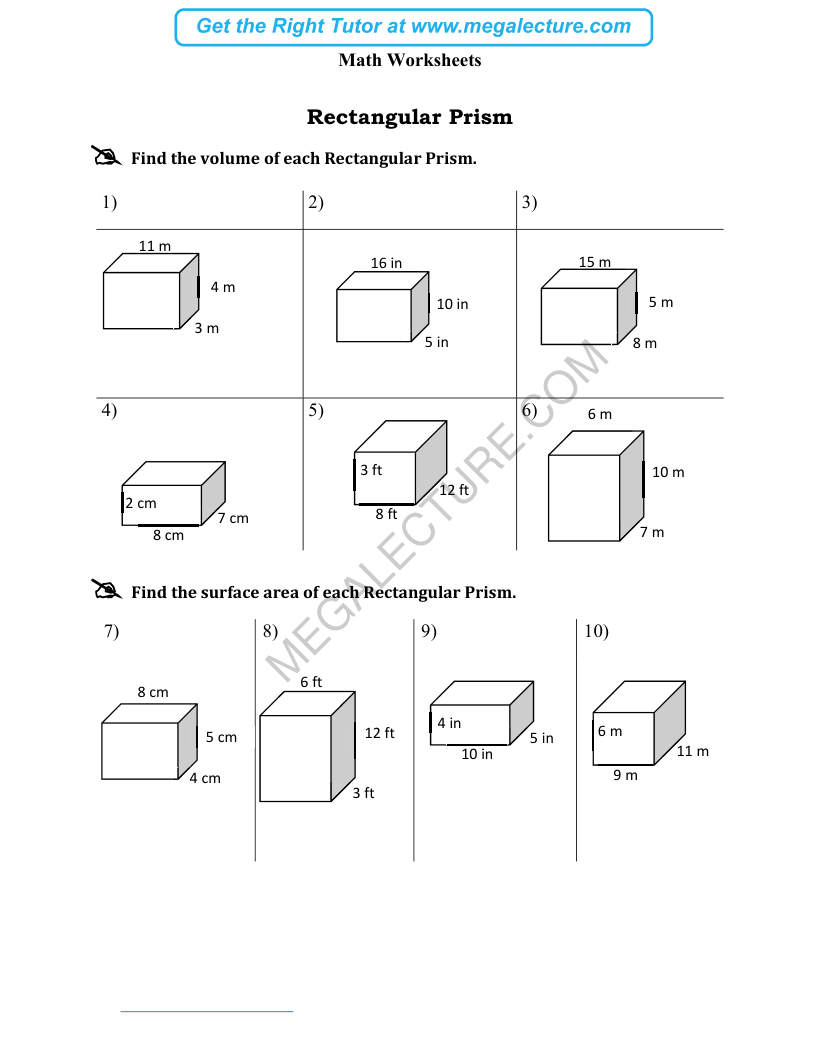 Page 1 of Rectangular Prism