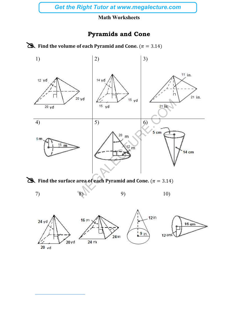 Page 1 of Pyramids And Cone
