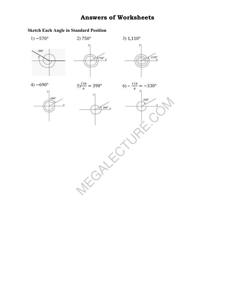 Page 2 of Sketch Each Angle In Standard Position