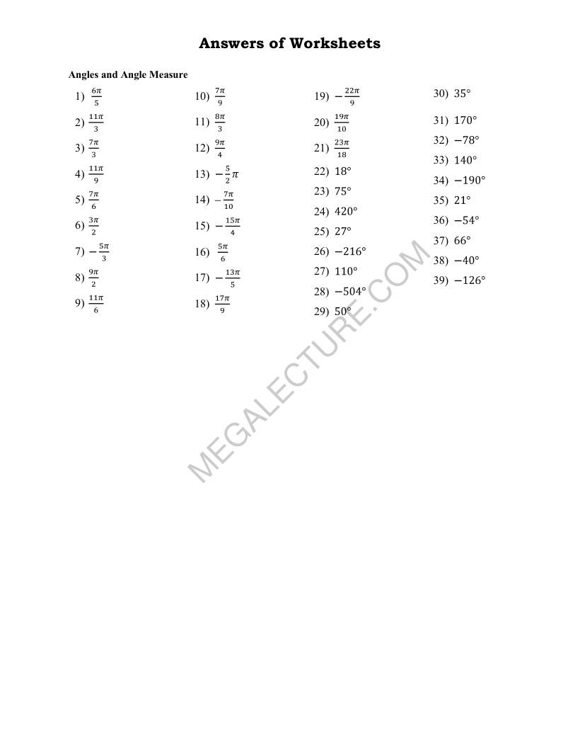 Page 2 of Angles And Angle Measure