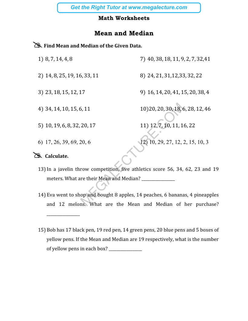 Page 1 of Mean And Median