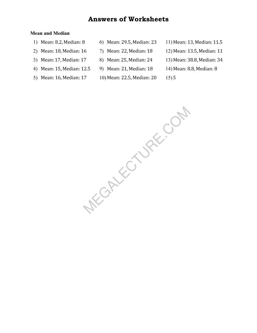 Page 2 of Mean And Median