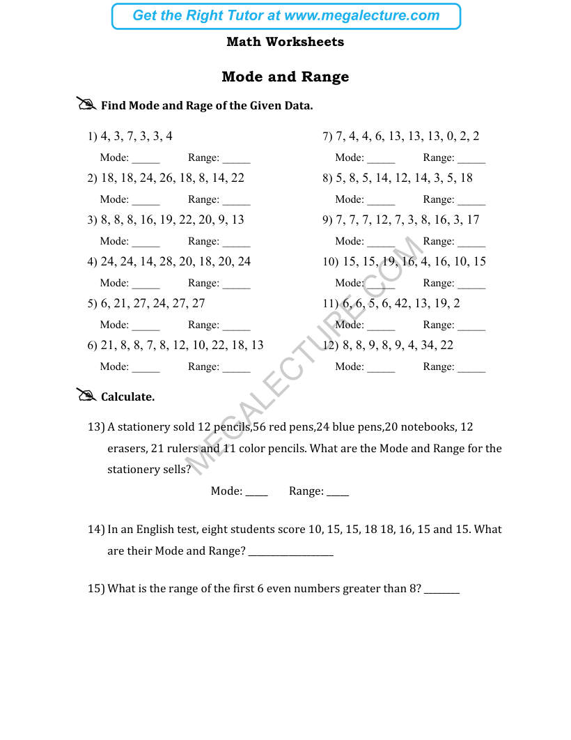 Page 1 of Mode And Range