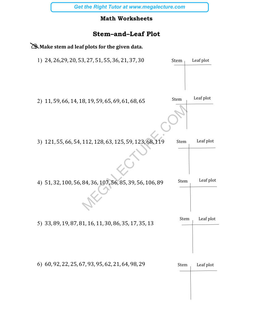 Page 1 of Stem-And-Leaf Plot
