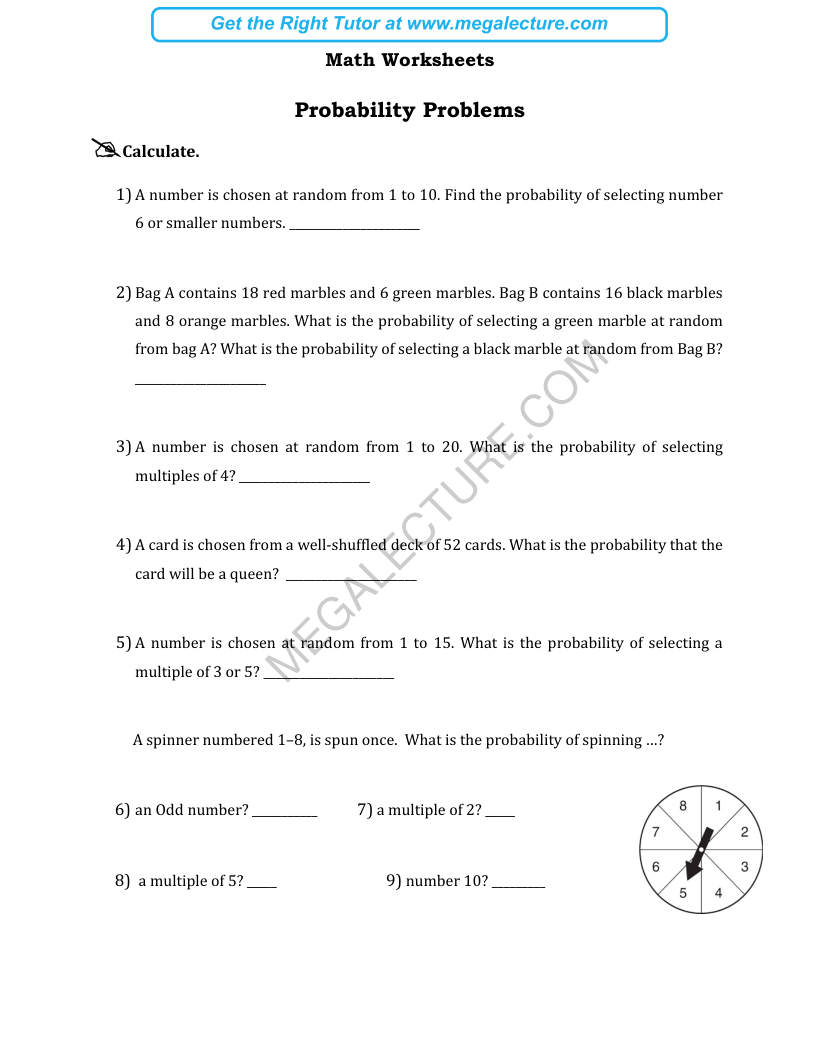 Page 1 of Probability Problems