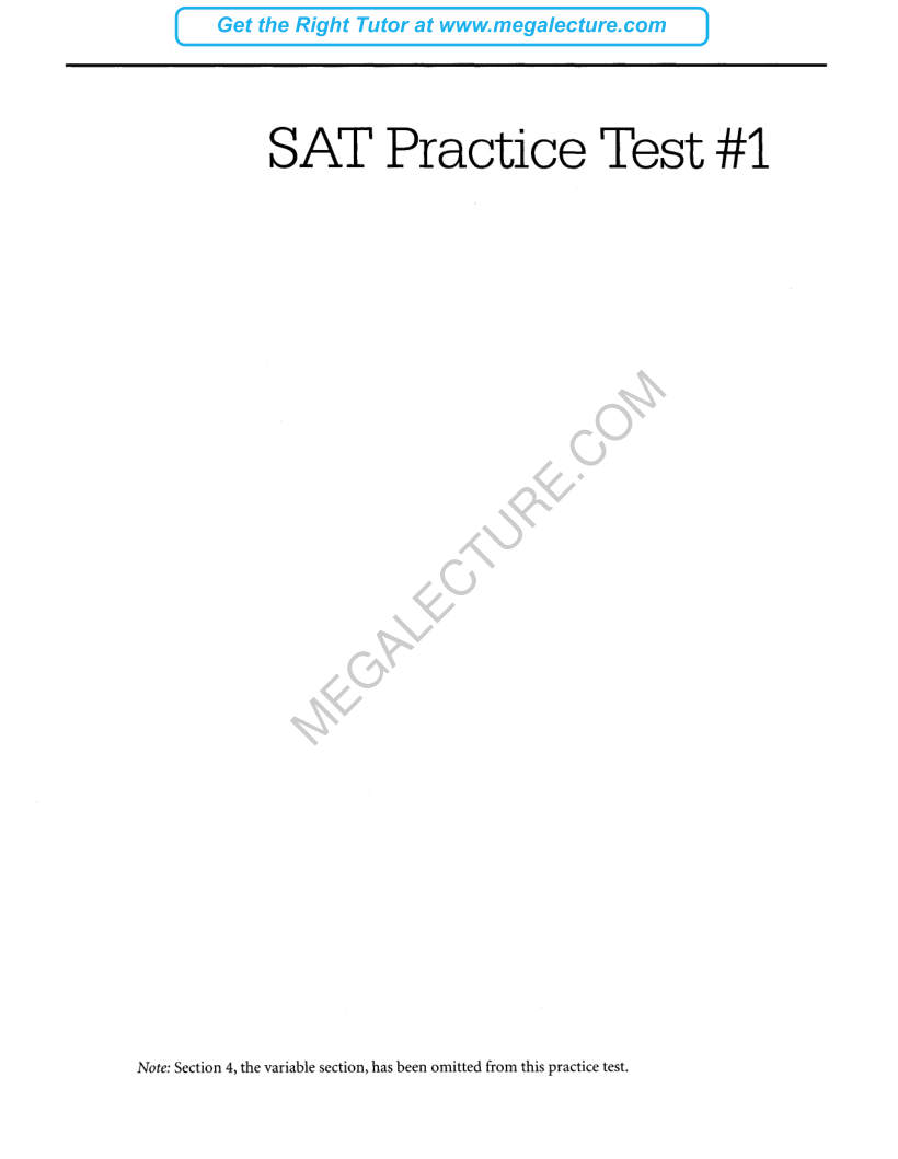 Page 1 of Real SAT Paper 1
