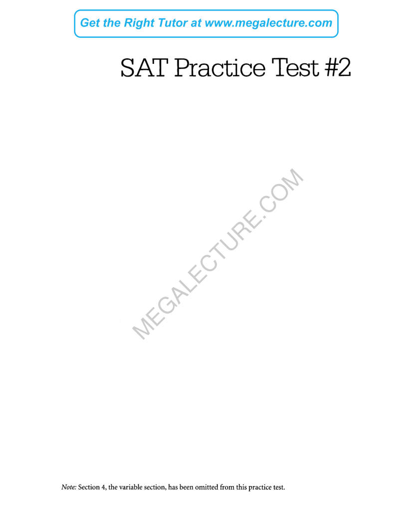 Page 1 of Real SAT Paper 2