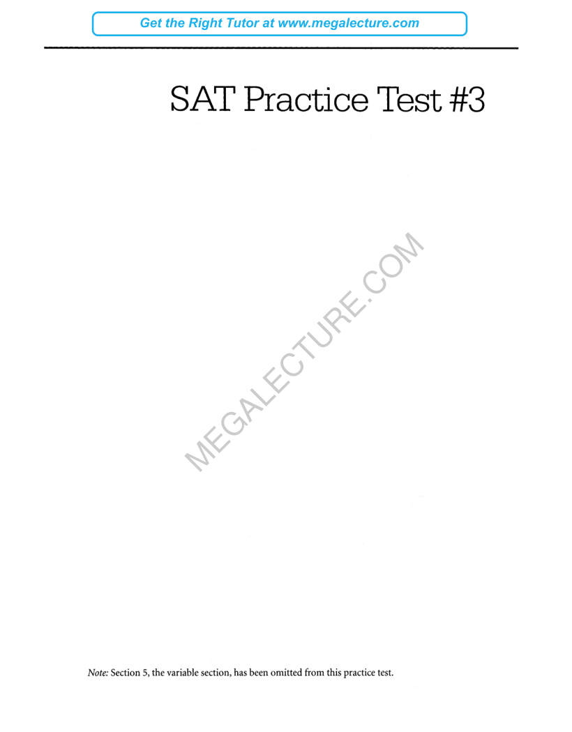 Page 1 of Real SAT Paper 3