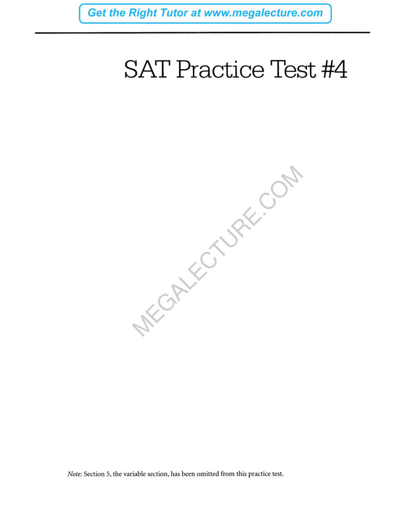 Page 1 of Real SAT Paper 4