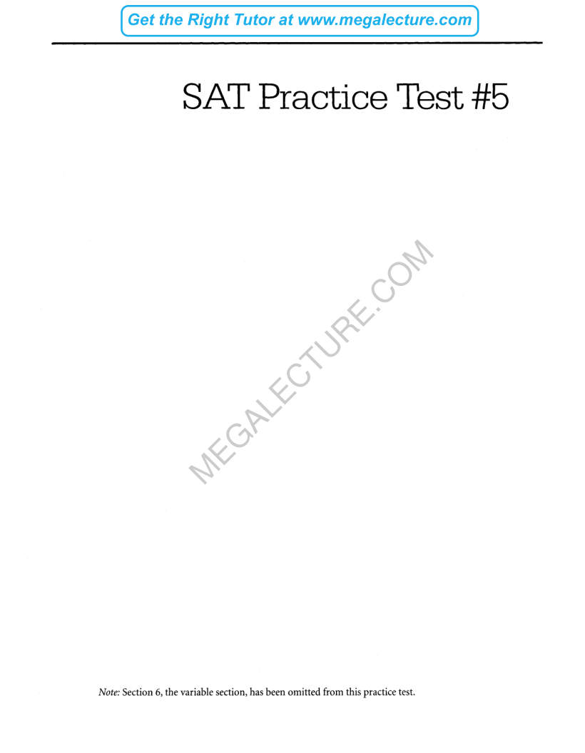 Page 1 of Real SAT Paper 5