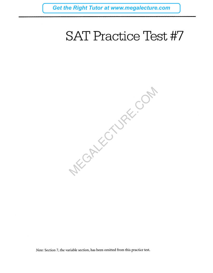 Page 1 of Real SAT Paper 7