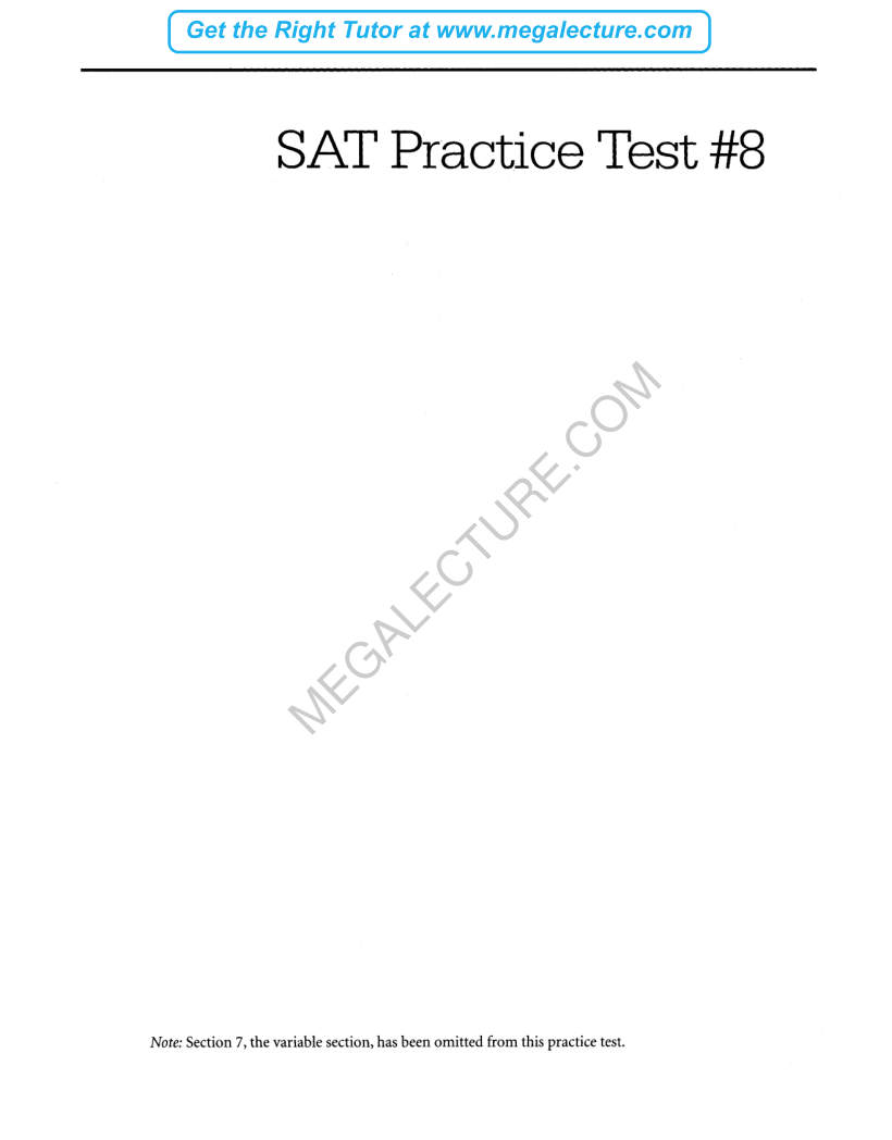 Page 1 of Real SAT Paper 8