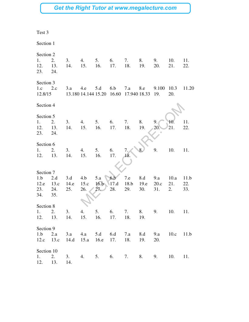 Page 1 of SAT Practice Test3answers