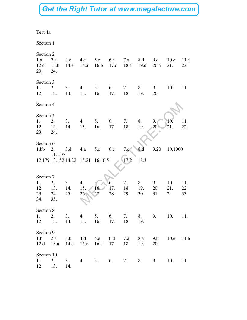 Page 1 of SAT Practice Test4answers