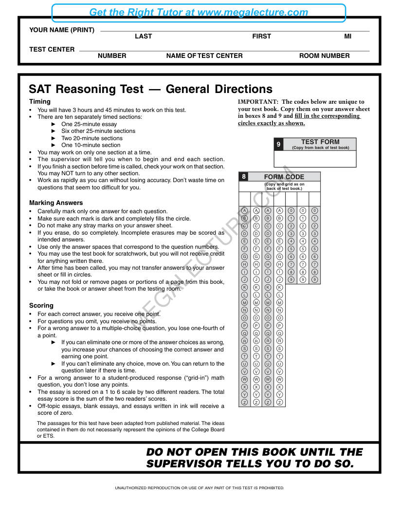 Page 1 of Practice Test 6
