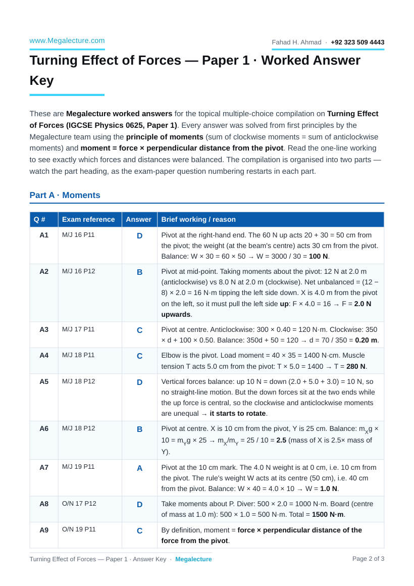 Page 2 of Answer Key
