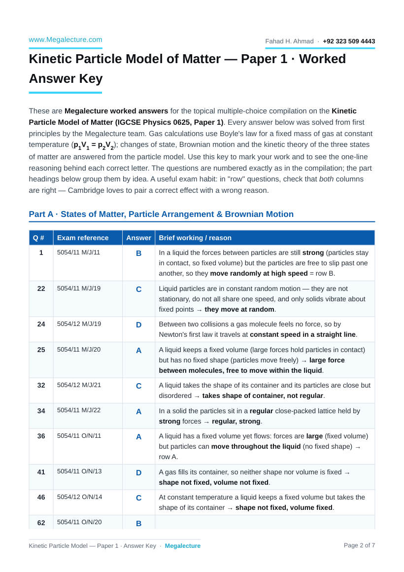 Page 2 of Answer Key