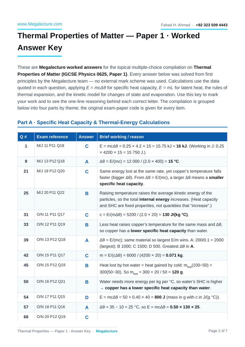 Page 2 of Answer Key