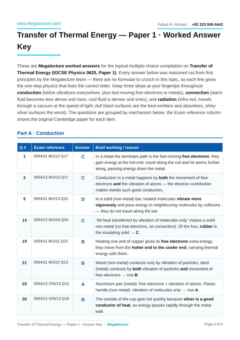 Page 2 of Answer Key