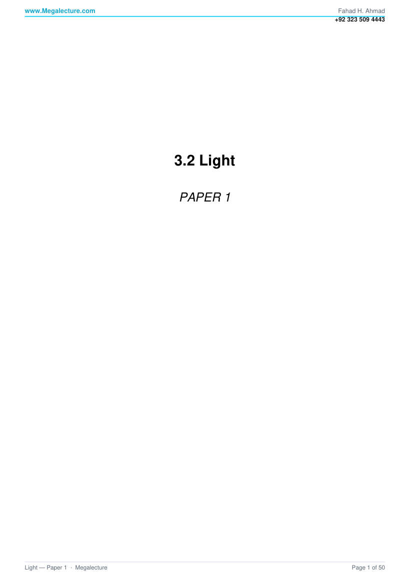 Page 2 of IGCSE Physics Light: Paper 1 MCQ Questions