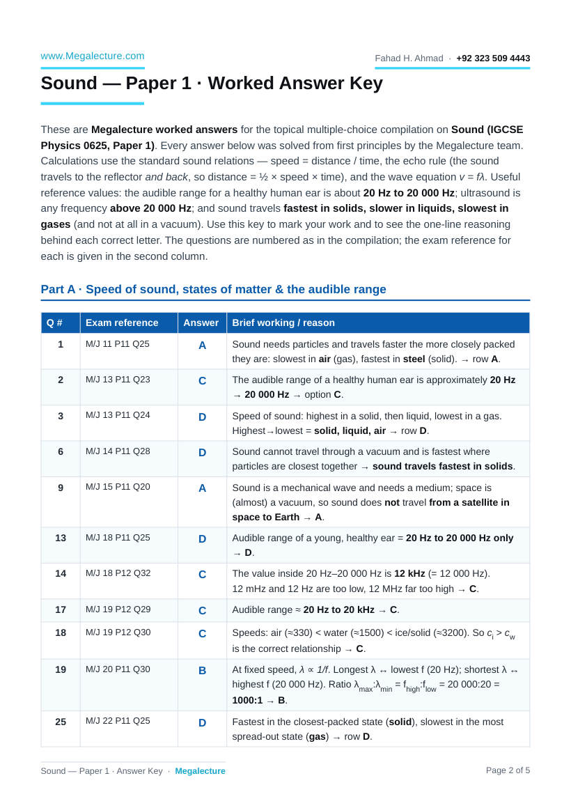 Page 2 of Answer Key
