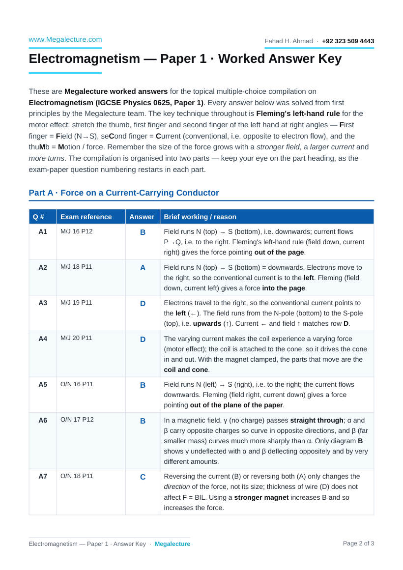Page 2 of Answer Key
