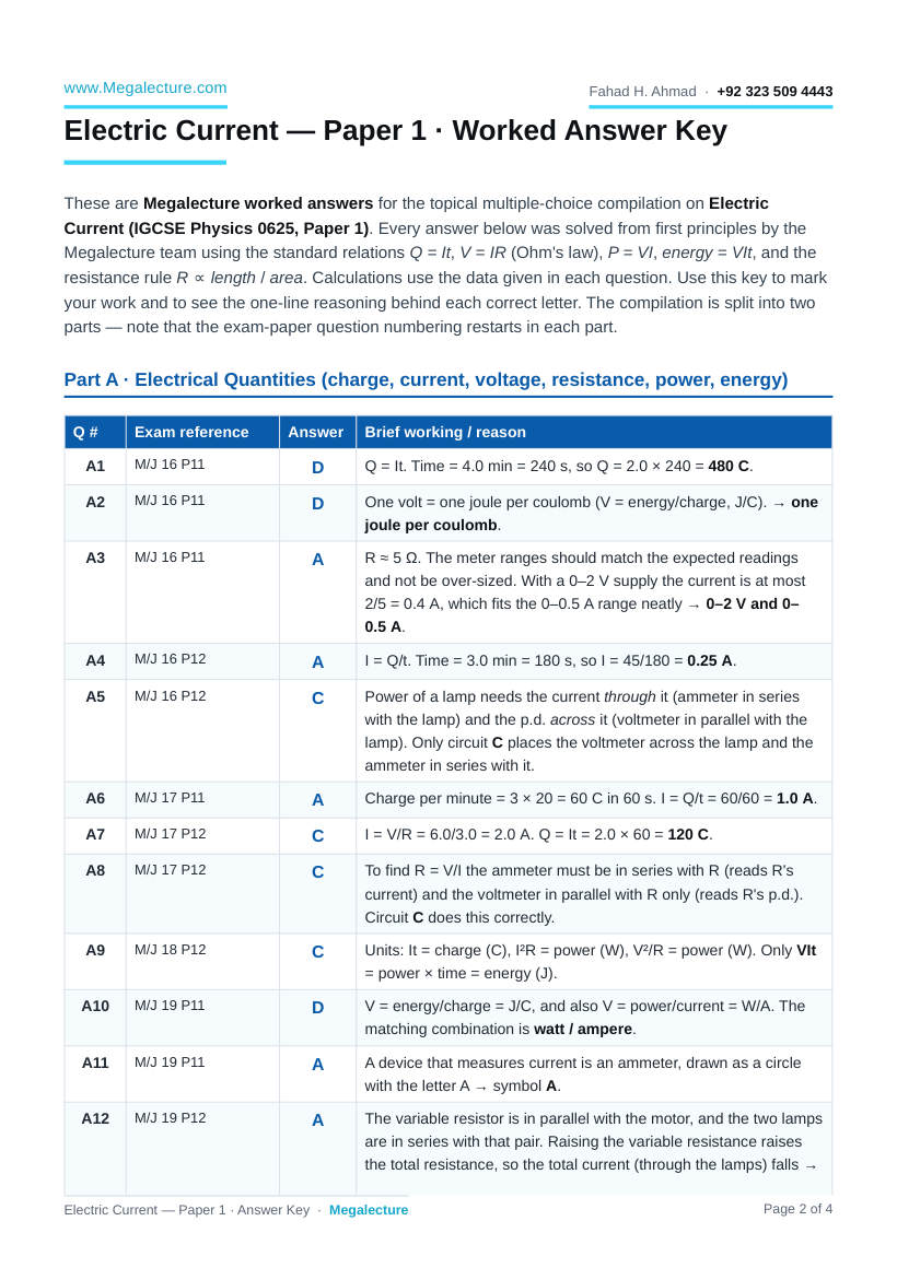 Page 2 of Answer Key