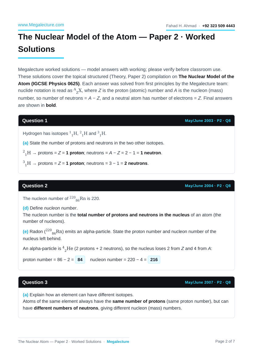 Page 2 of Worked Solutions