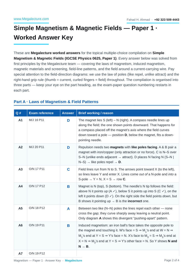 Page 2 of Answer Key