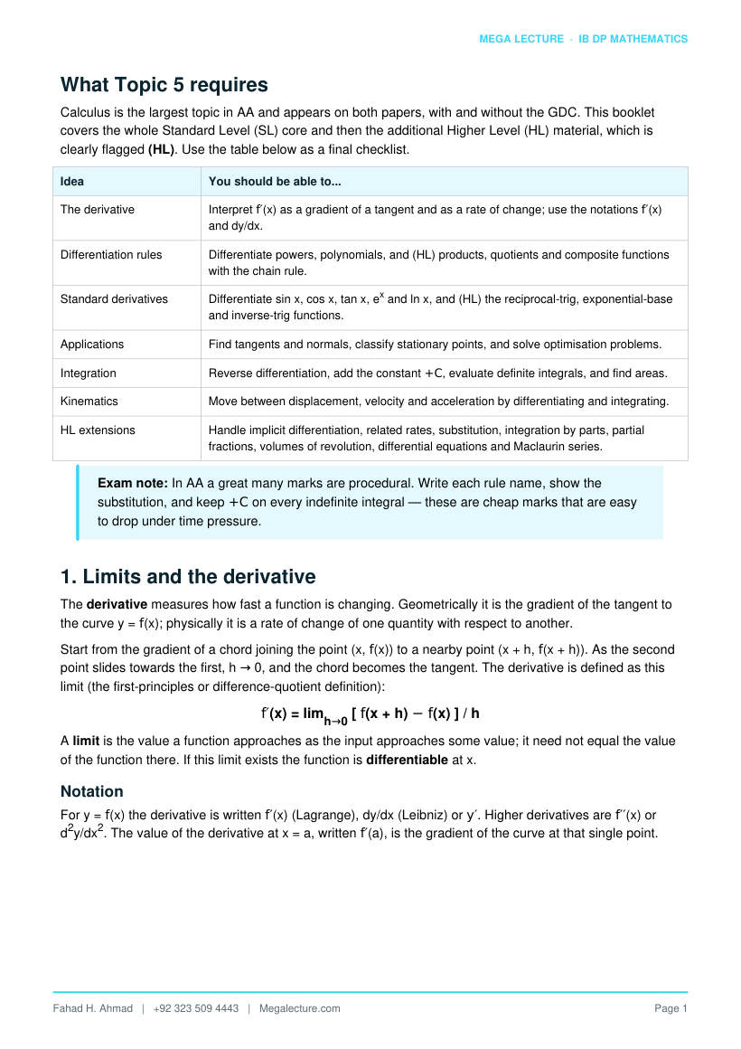 Page 2 of Topic 5: Calculus