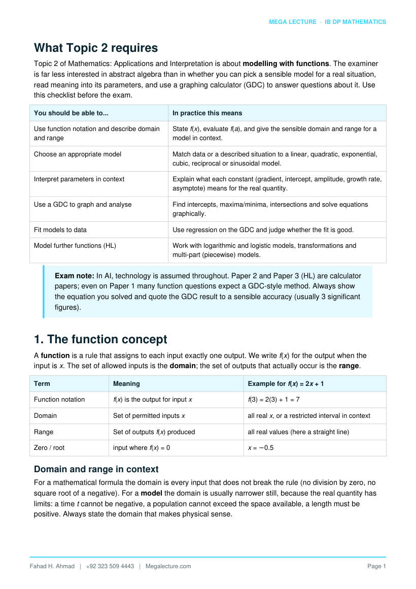 Page 2 of Topic 2: Functions