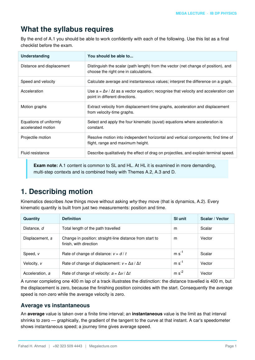Page 2 of A.1 Kinematics