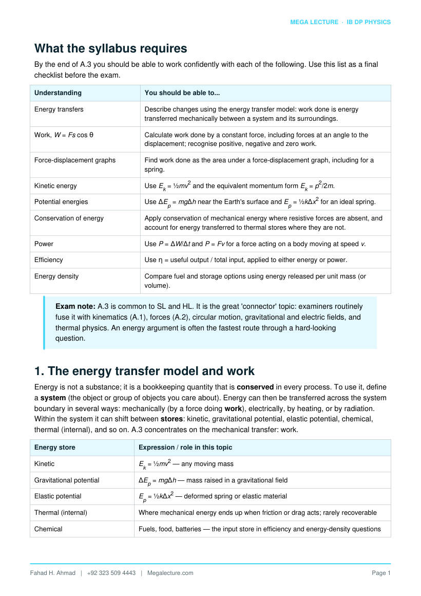 Page 2 of A.3 Work, Energy and Power
