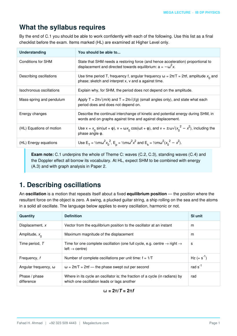 Page 2 of C.1 Simple Harmonic Motion
