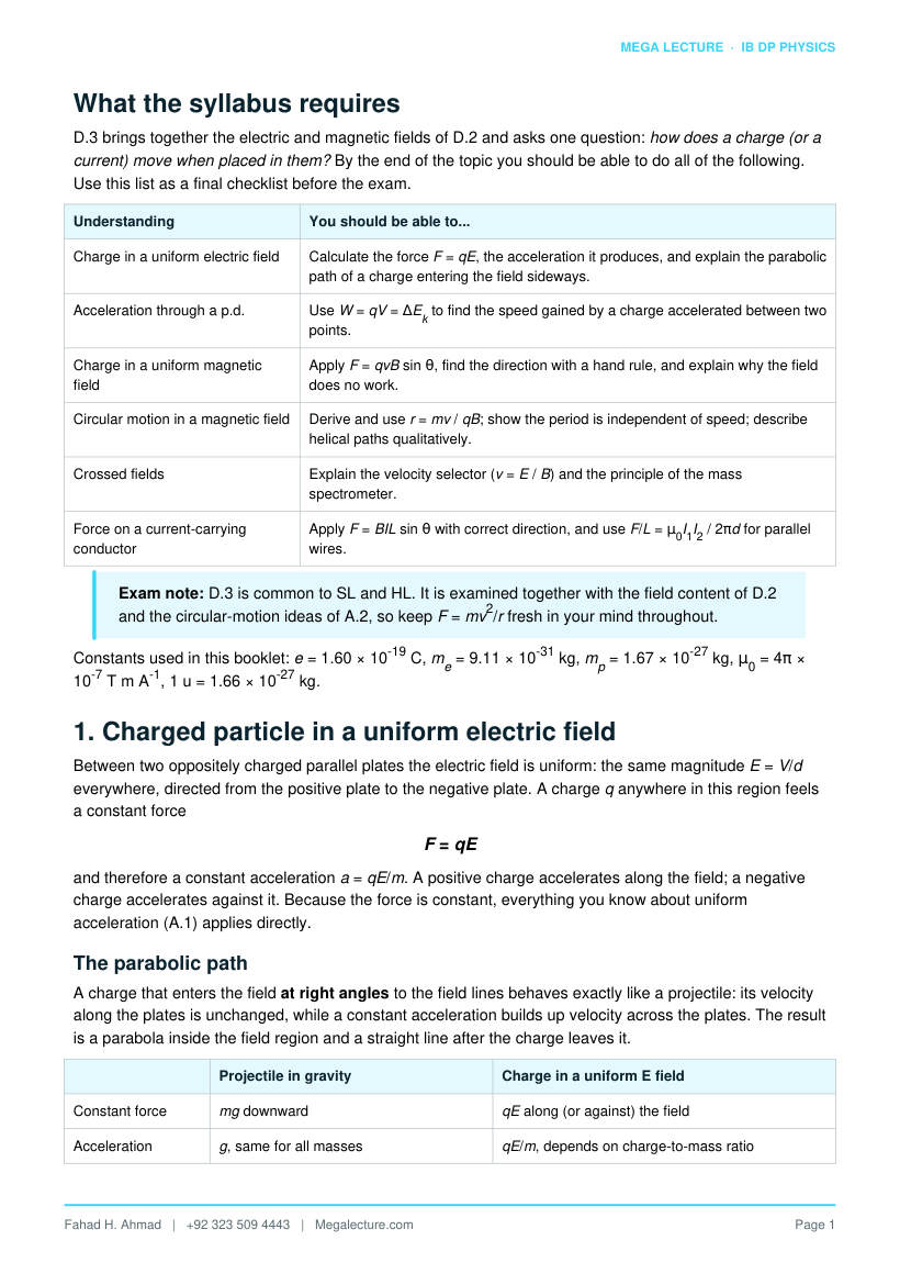 Page 2 of D.3 Motion in Electromagnetic Fields