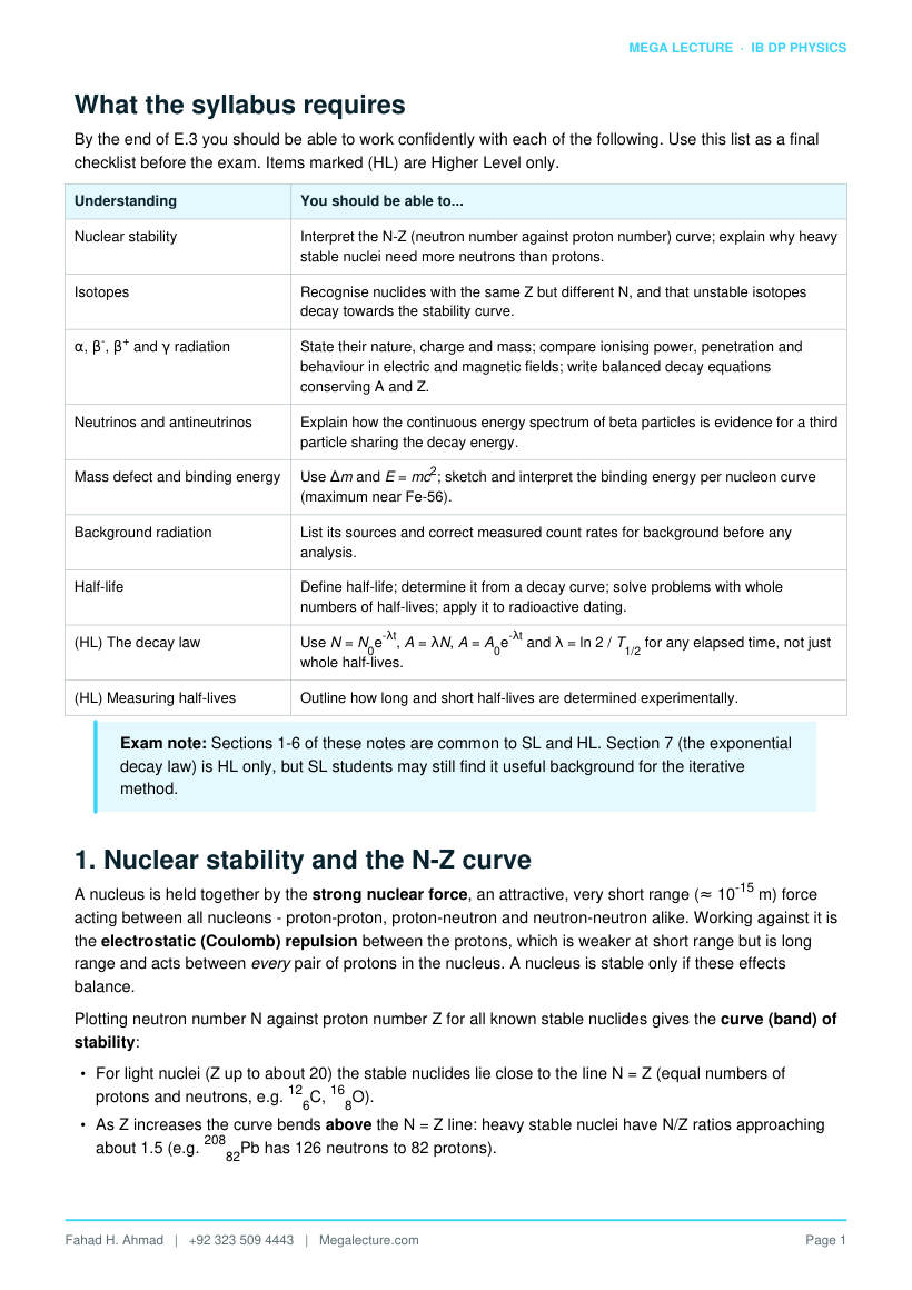 Page 2 of E.3 Radioactive Decay