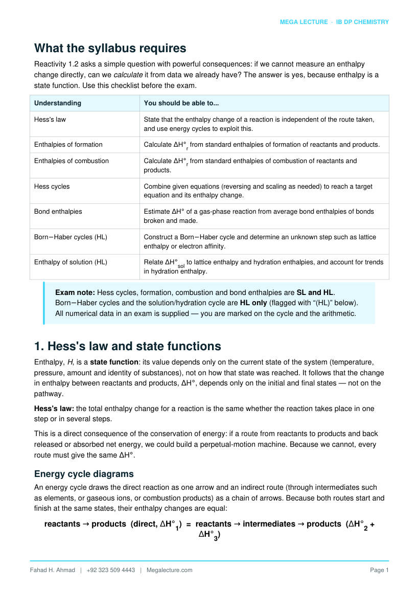 Page 2 of Reactivity 1.2 Energy Cycles in Reactions