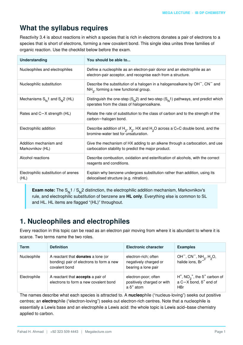 Page 2 of Reactivity 3.4 Electron-Pair Sharing Reactions