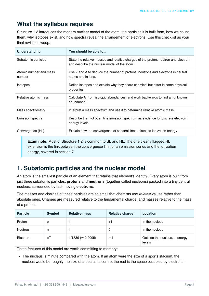 Page 2 of Structure 1.2 The Nuclear Atom