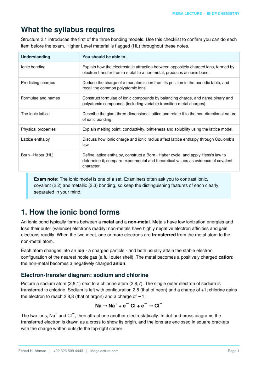 Page 2 of Structure 2.1 The Ionic Model