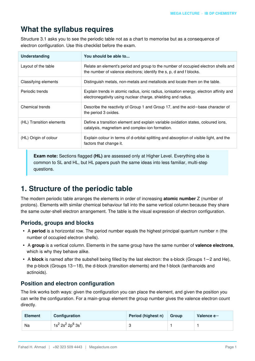 Page 2 of Structure 3.1 The Periodic Table: Classification of Elements