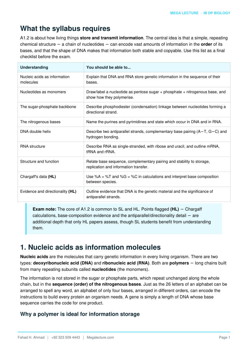 Page 2 of A1.2 Nucleic Acids