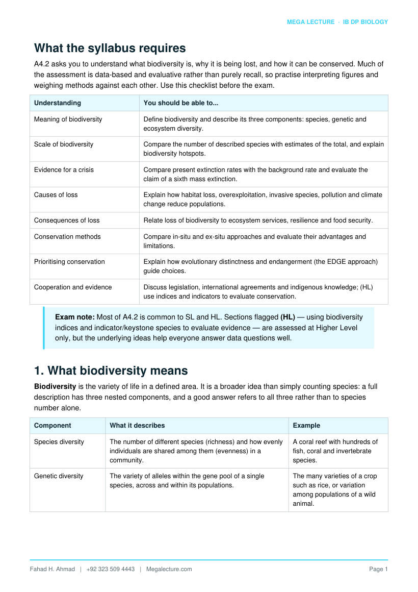 Page 2 of A4.2 Conservation of Biodiversity