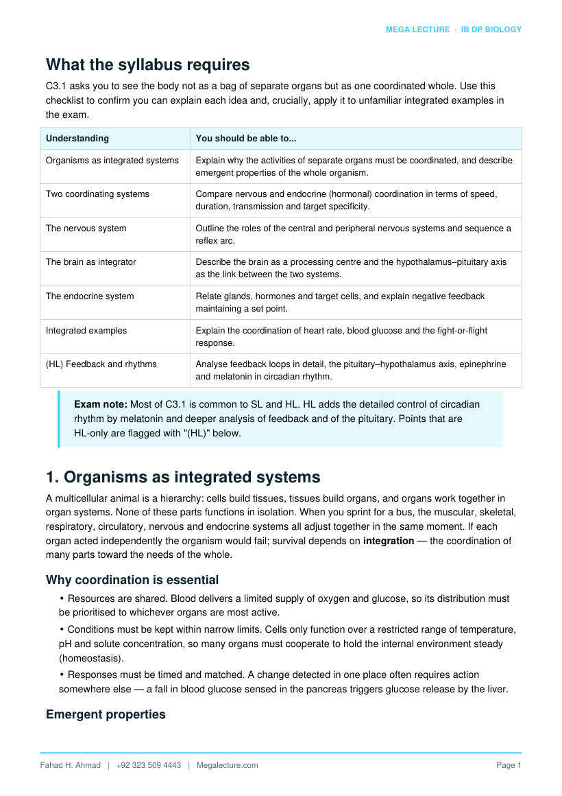 Page 2 of C3.1 Integration of Body Systems