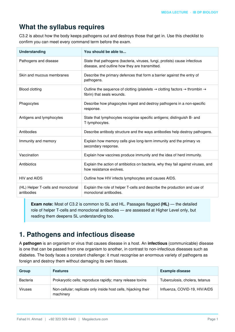 Page 2 of C3.2 Defence Against Infectious Disease