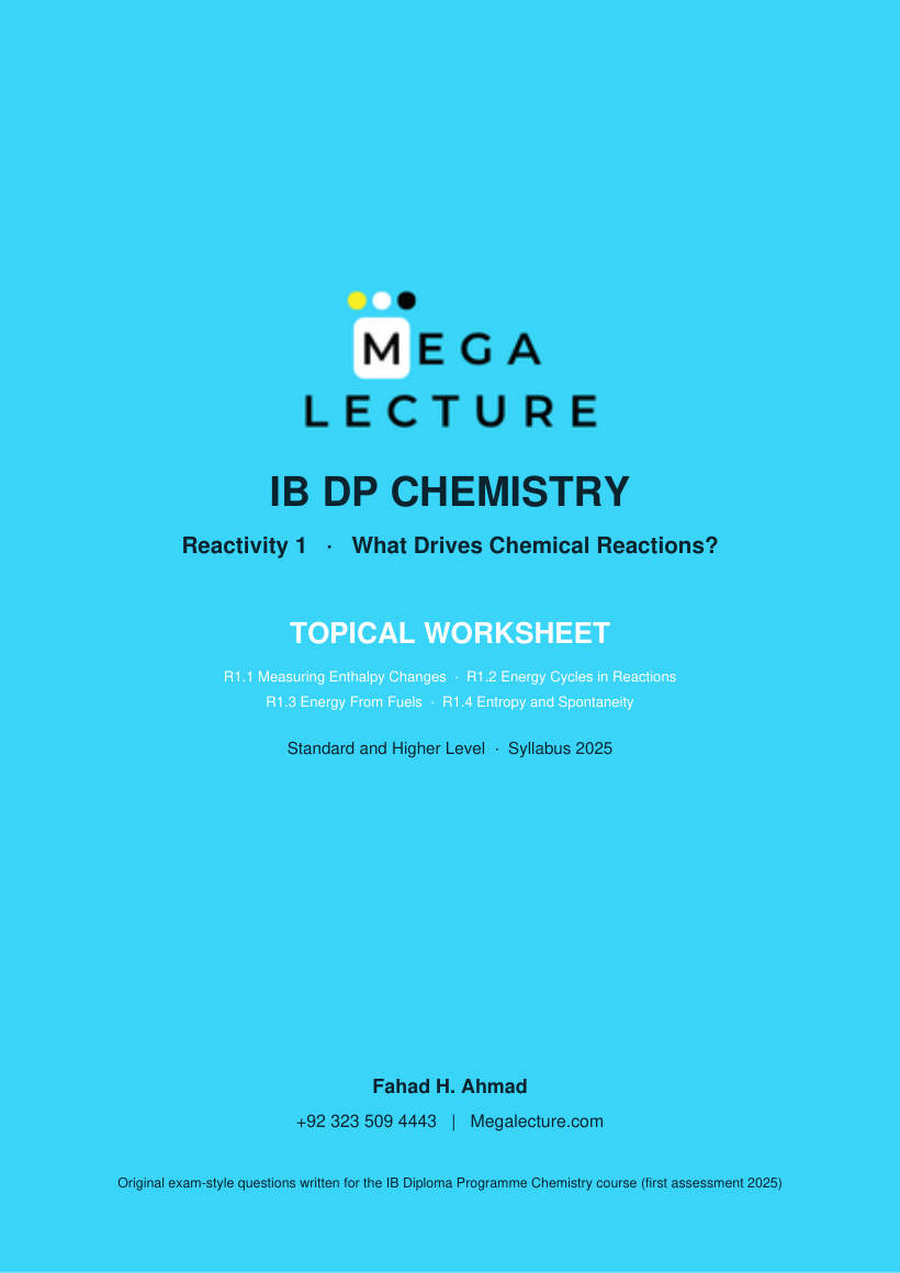 Page 1 of Reactivity 1 Worksheet